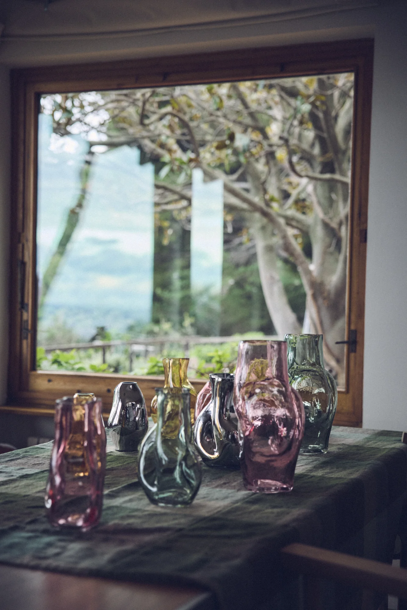 Gleam Glass High Vase, Olive - Image 5