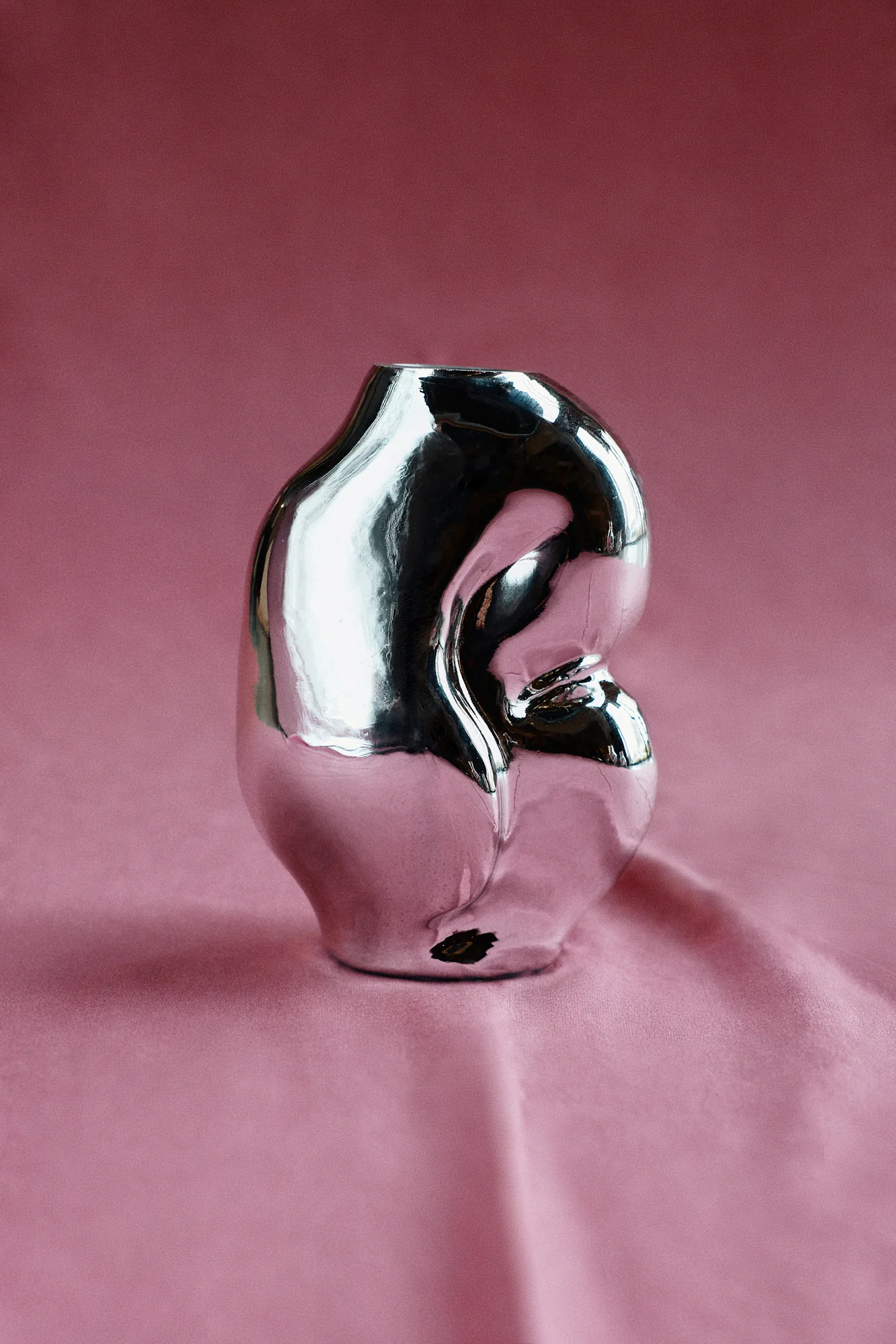 Gleam Glass Small Vase, Chrome - Image 4