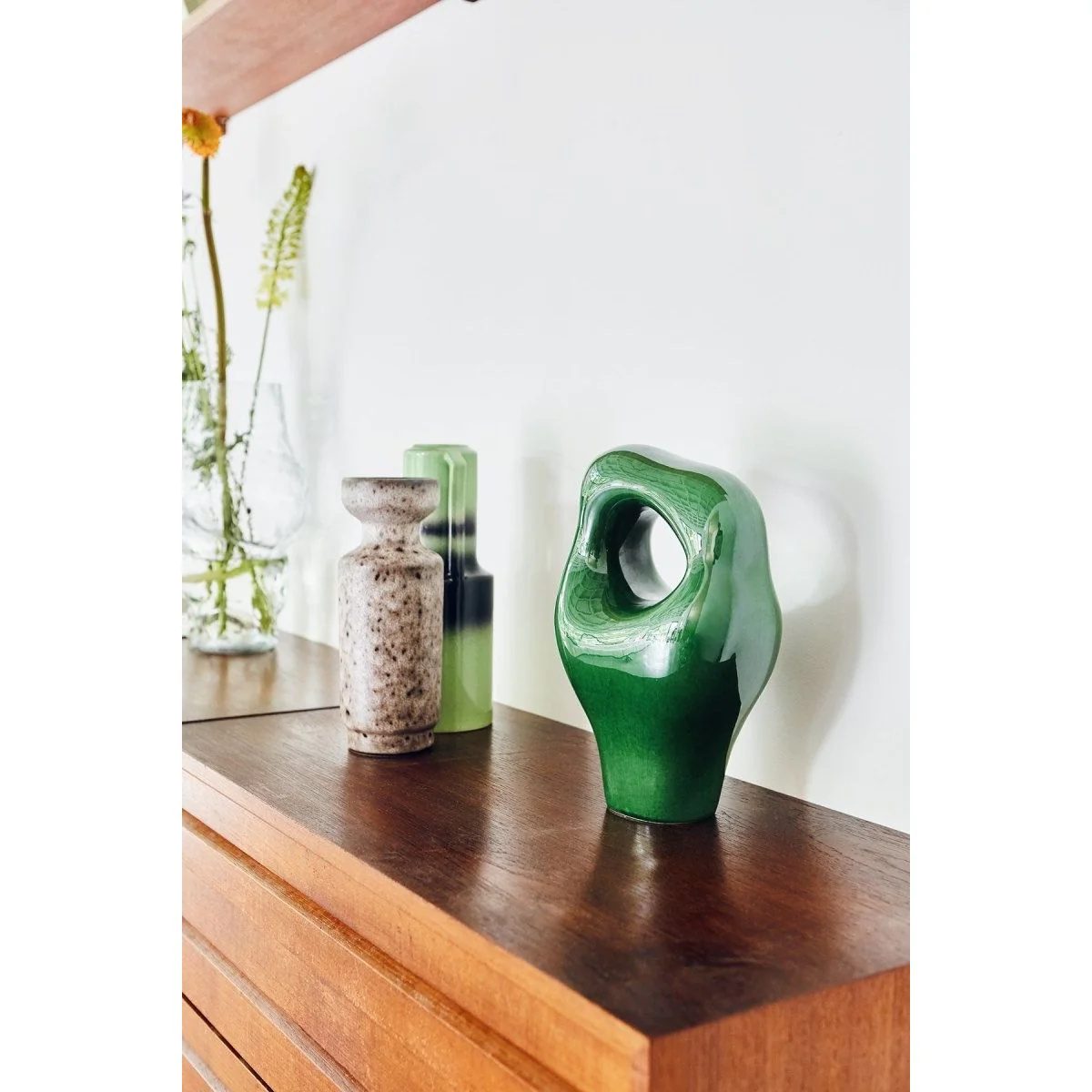 HK Objects Ceramic Sculpture, Glossy Green - Image 3
