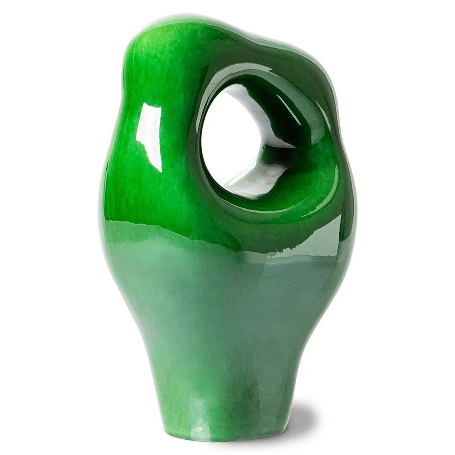 HK Objects Ceramic Sculpture, Glossy Green - Image 4