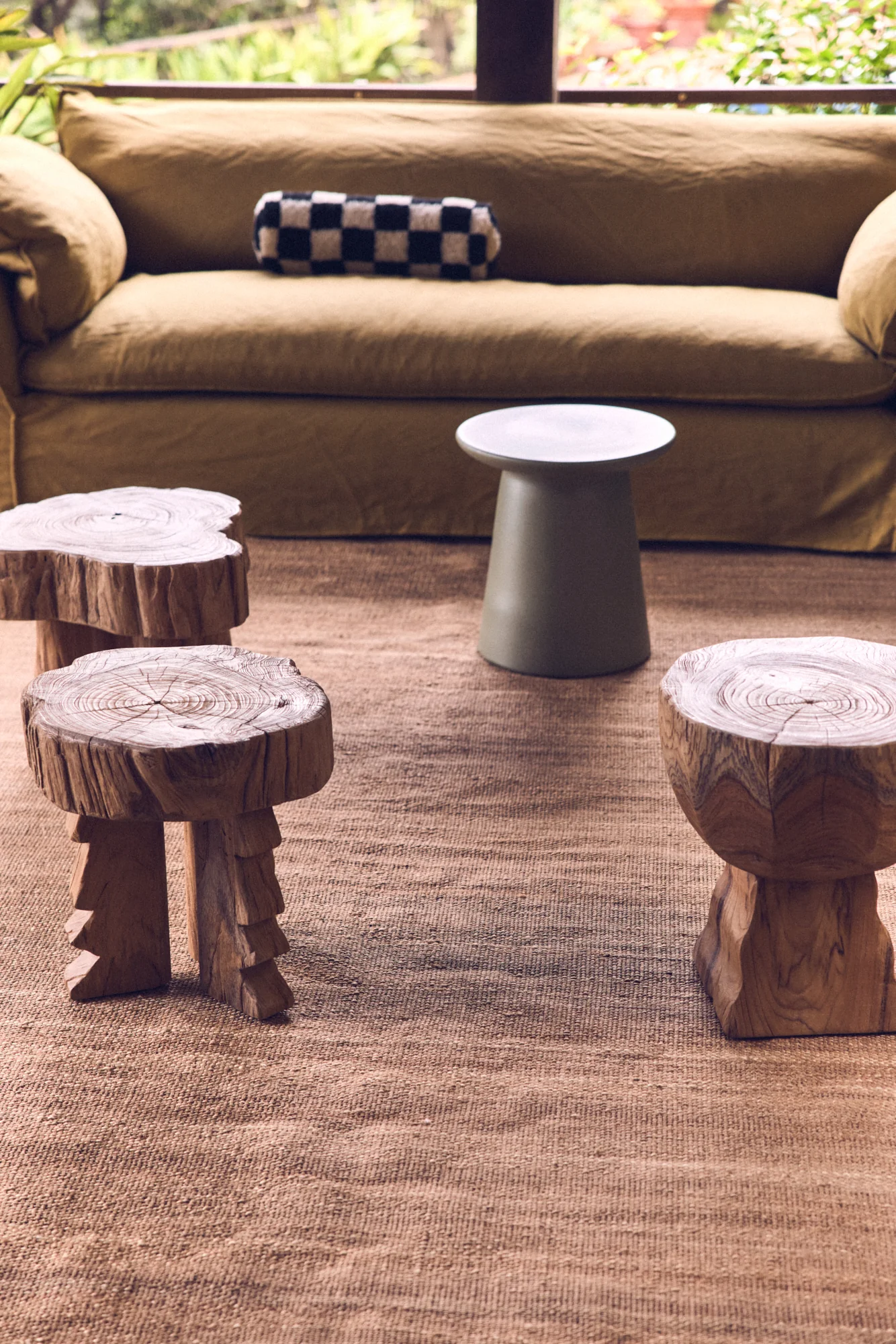 Log Wooden Stool - Image 5