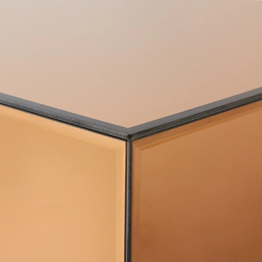 Mirror Block Coffee Table Smokey Brown (80X55cm) - Image 4