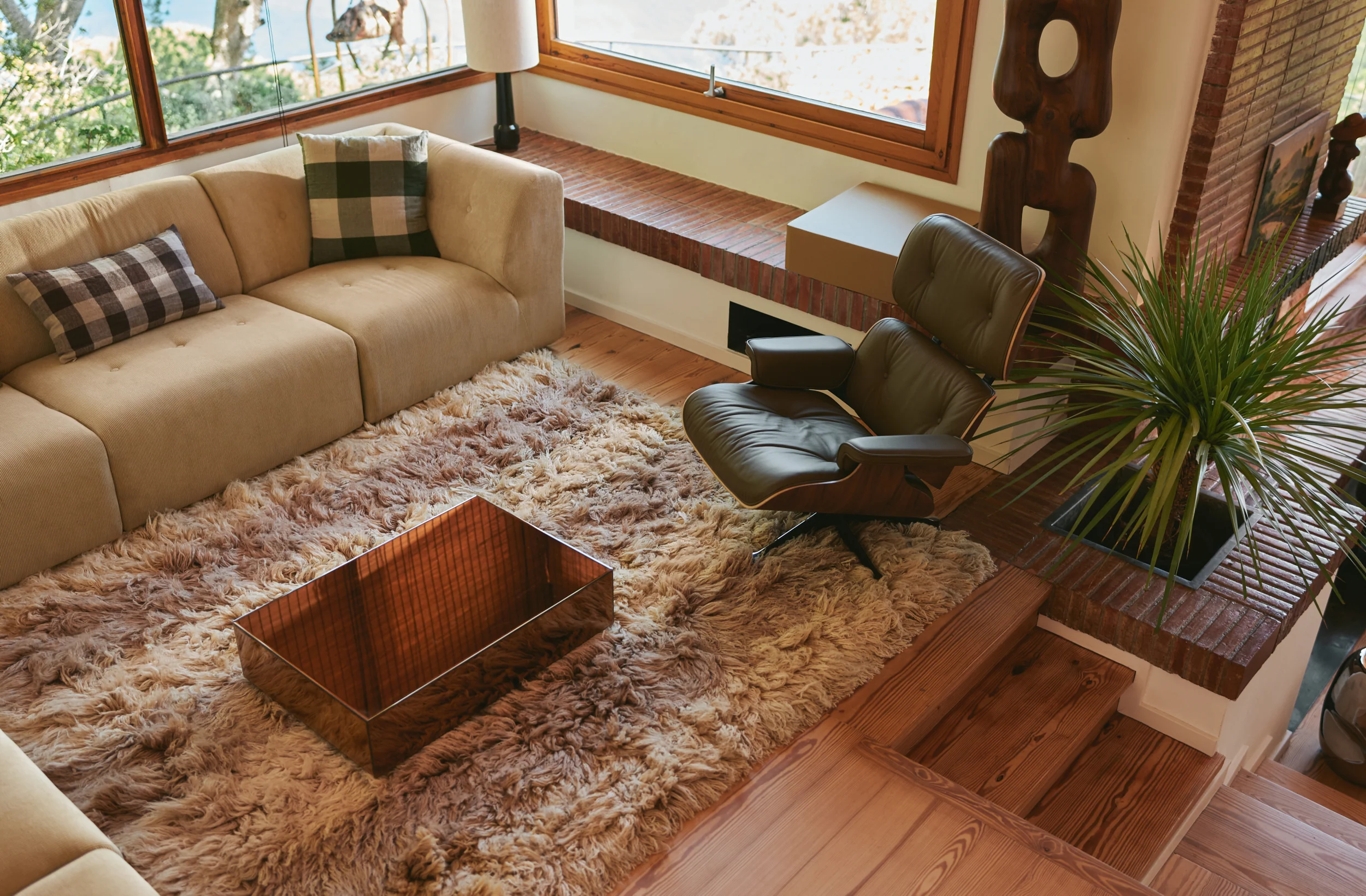 Mirror Block Coffee Table Smokey Brown (80X55cm) - Image 5