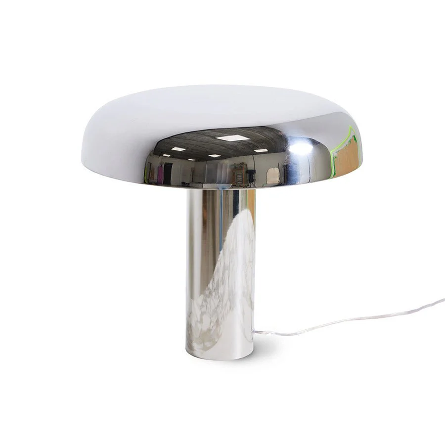 Mushroom Table Lamp, Chrome - Image 3