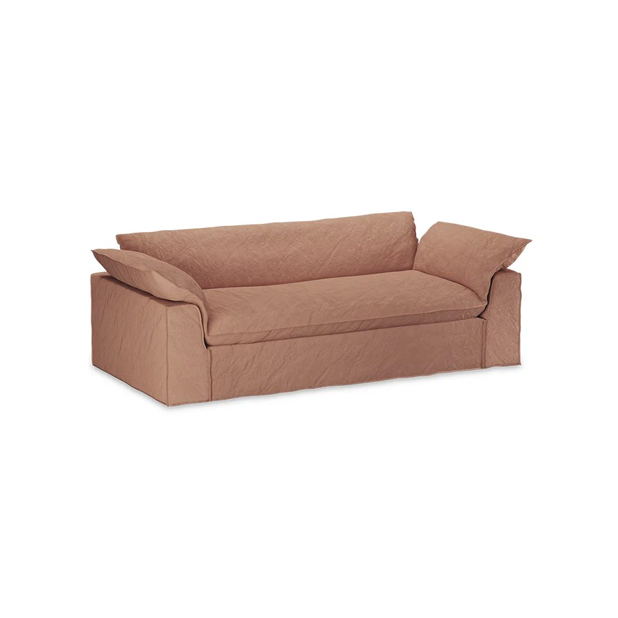 Nomad Couch: 244cm, Linen, Dusty Rose - Image 2