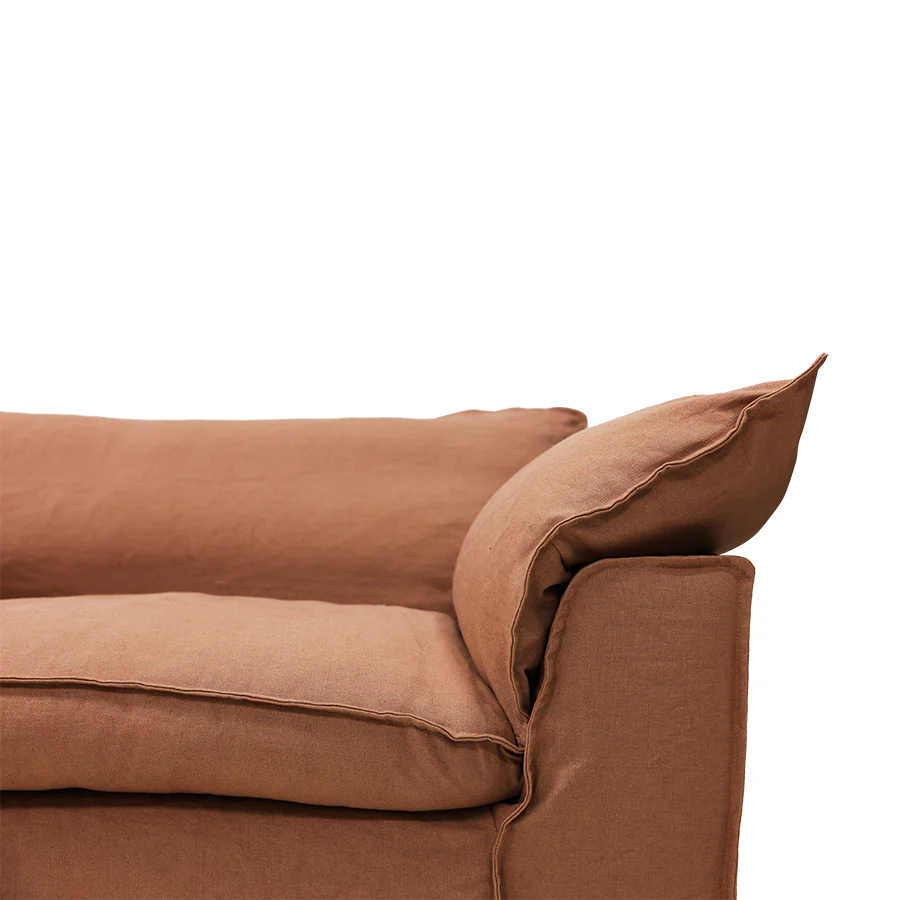 Nomad Couch: 244cm, Linen, Dusty Rose - Image 3