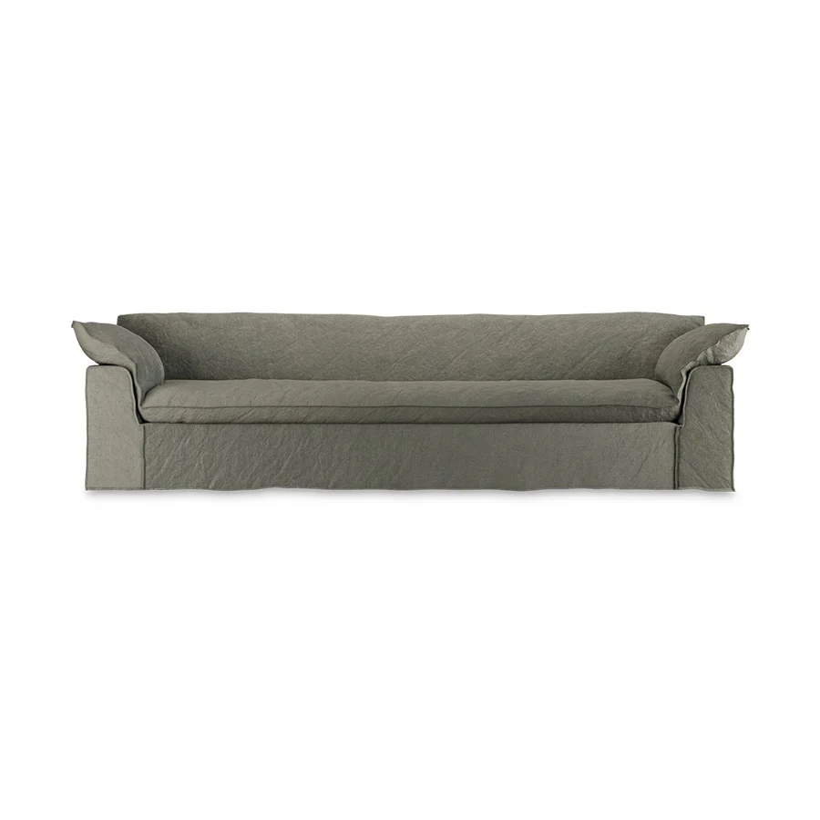 Nomad Couch: 305cm, Linen, Army Green