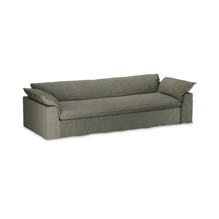 Nomad Couch: 305cm, Linen, Army Green - Image 2