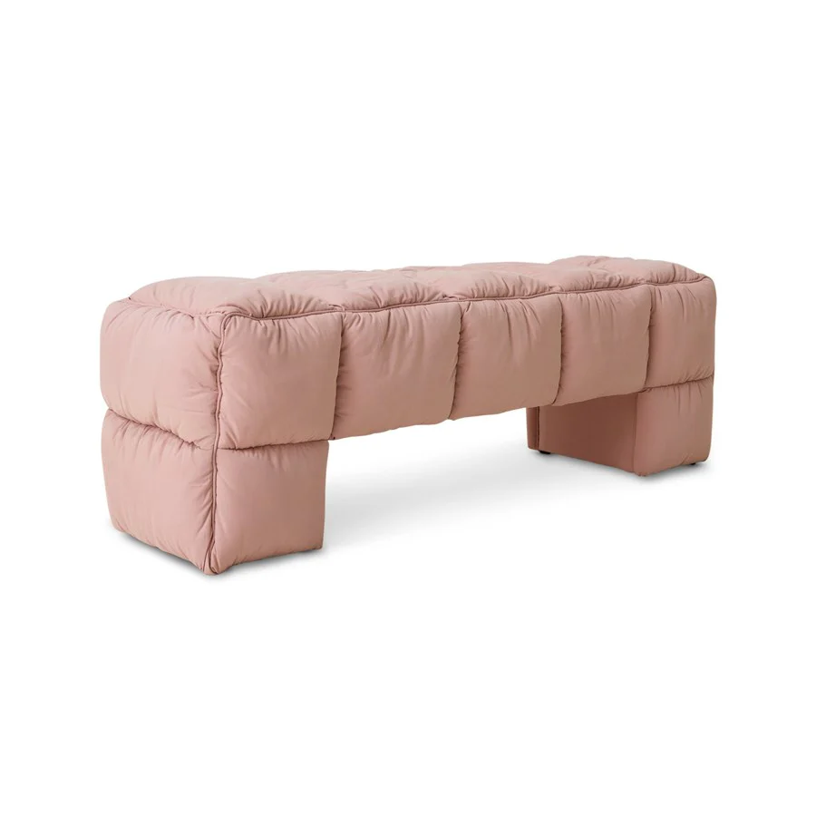 Puffy Lobby Bench, Blush - Image 4