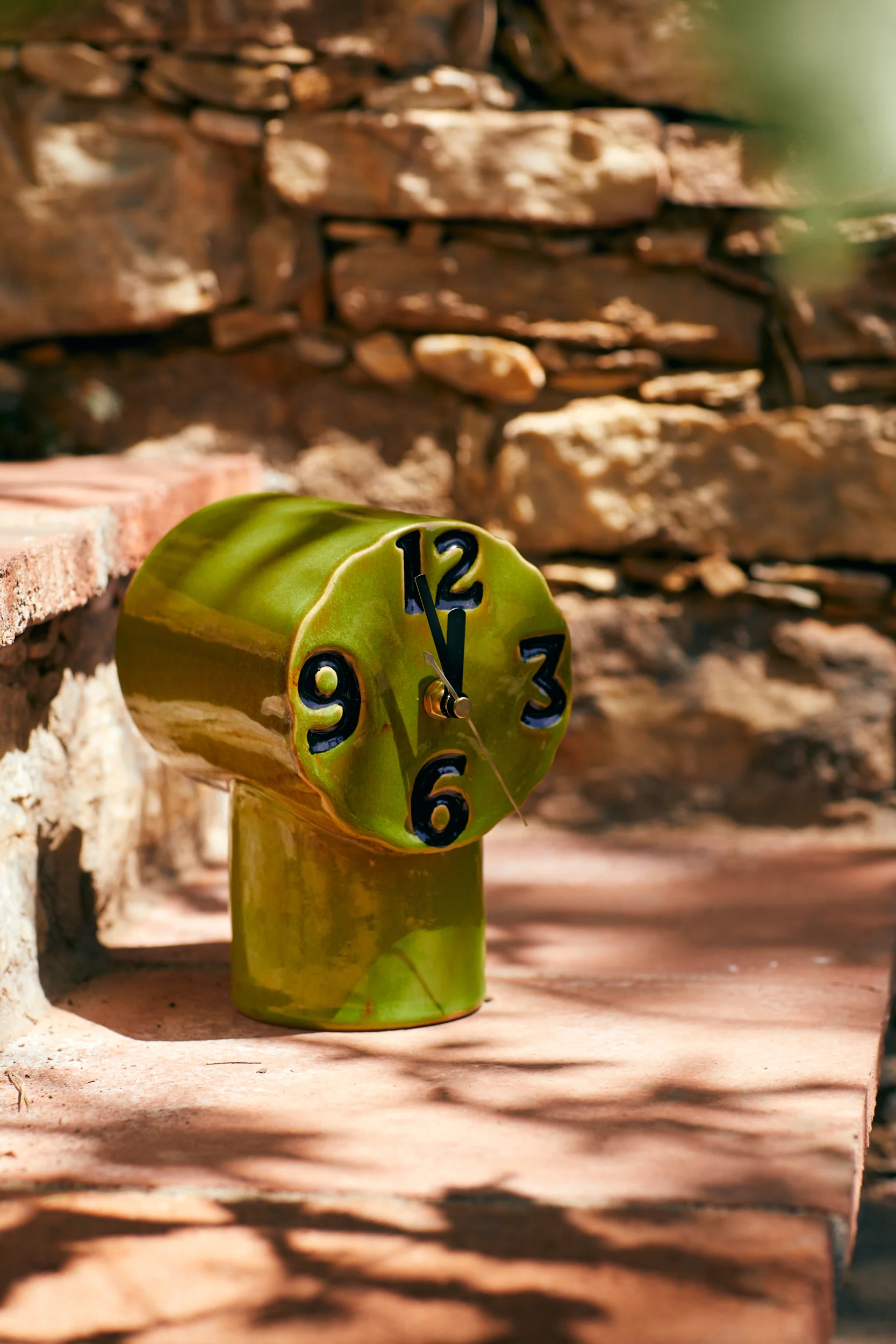Retro Ceramic Clock Olive - Image 2