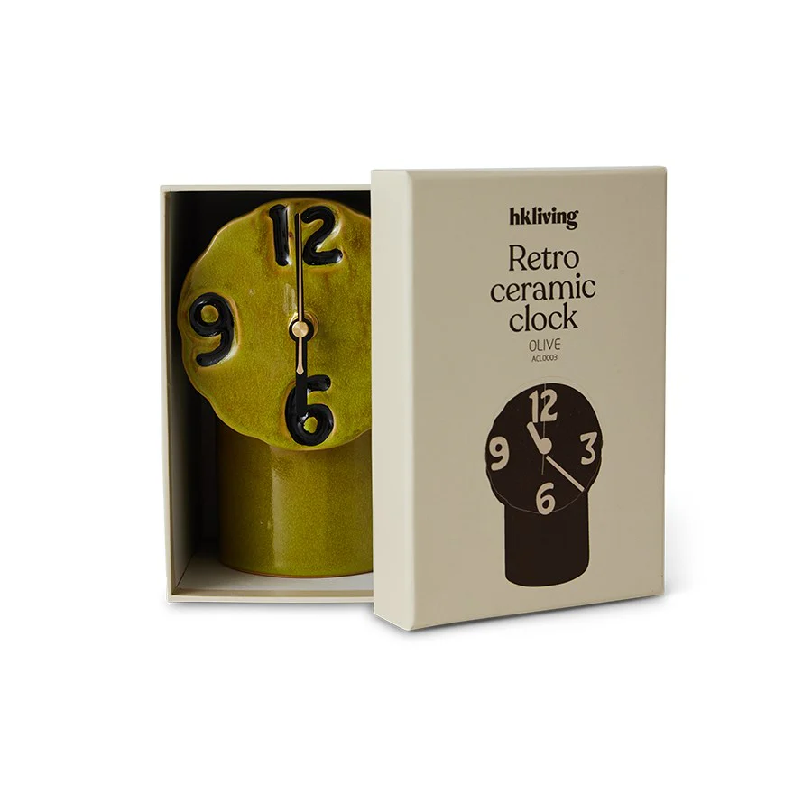 Retro Ceramic Clock Olive - Image 6