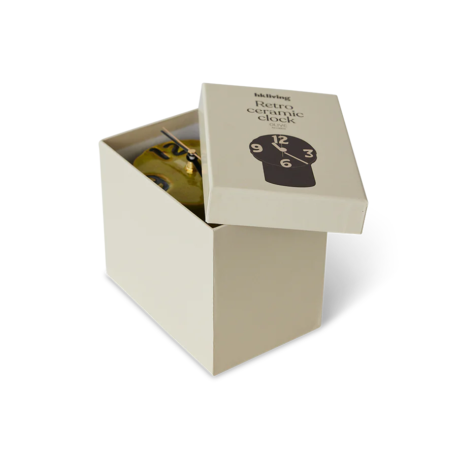 Retro Ceramic Clock Olive - Image 8
