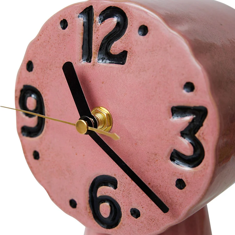 Retro Ceramic Clock Pink - Image 3