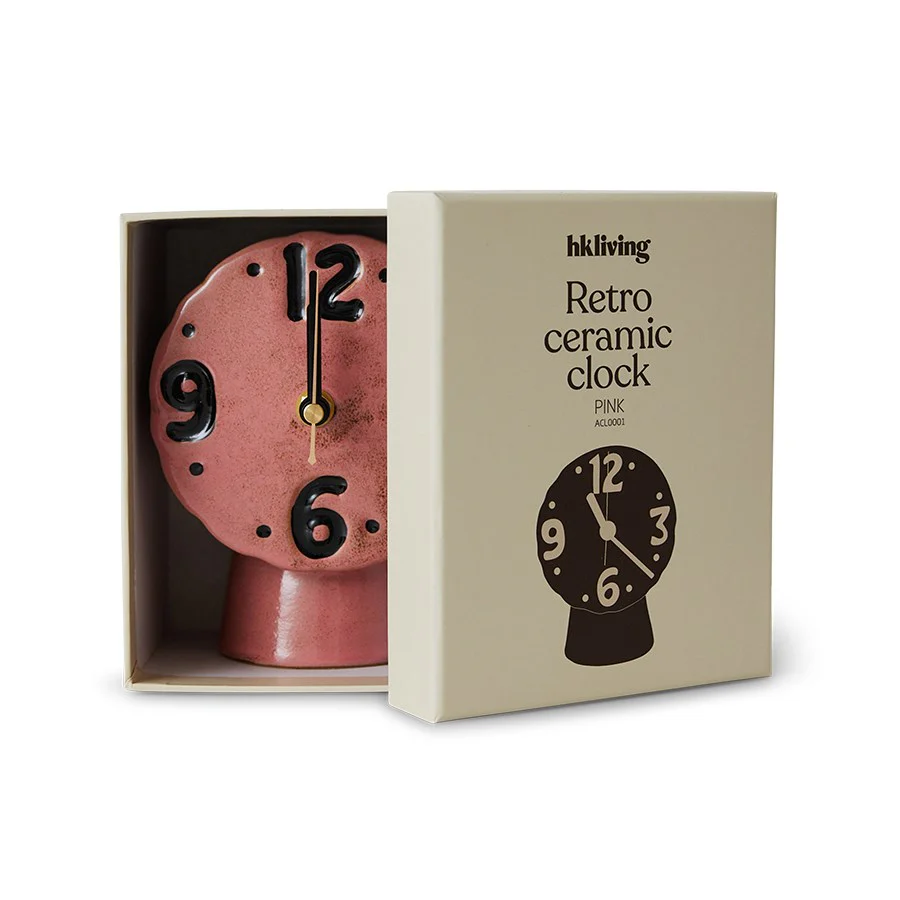 Retro Ceramic Clock Pink - Image 7