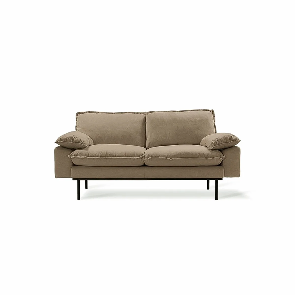 Retro Couch: 2 Seats, Corduroy Rib, Brown