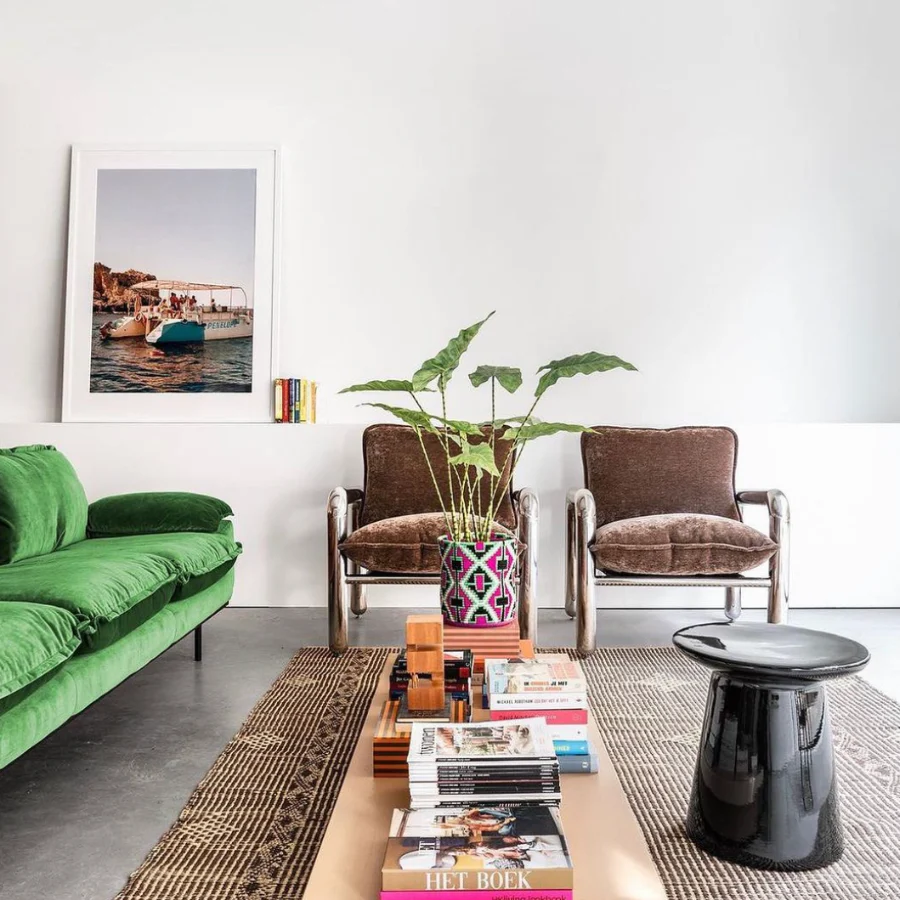 Retro Sofa : 3-Seats, Royal Velvet, Green - Image 5