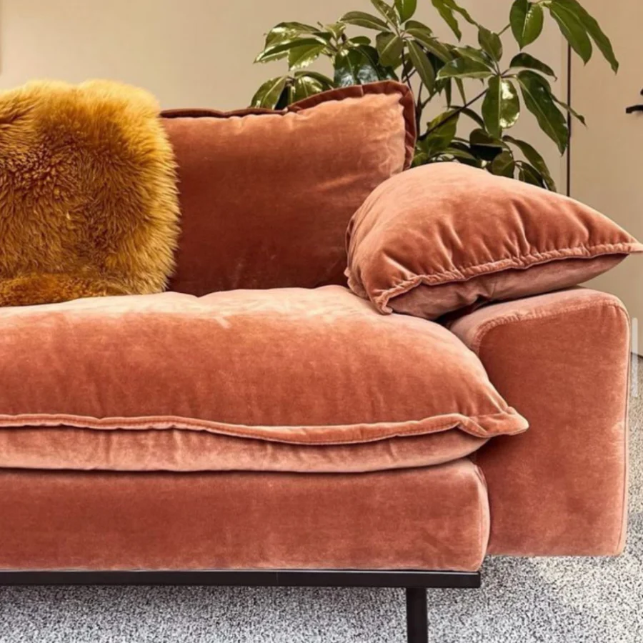Retro Sofa : 4-Seats, Royal Velvet, Magnolia - Image 8