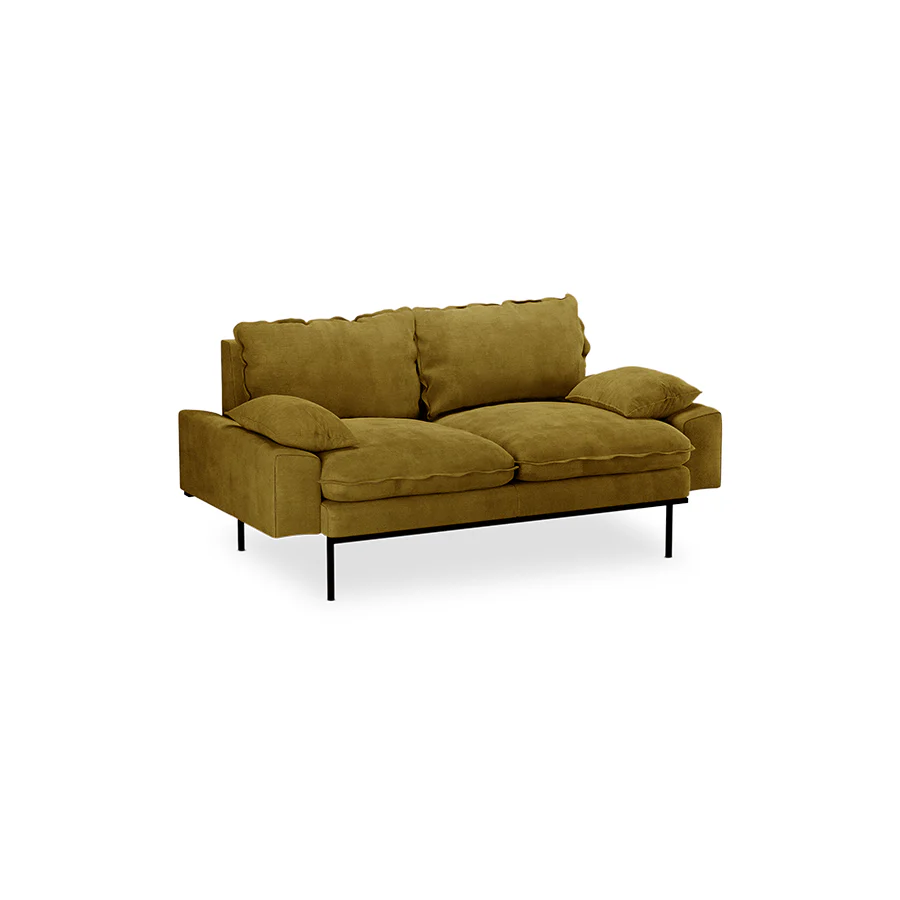 Retro Sofa: 2-Seats, Royal Velvet, Olive - Image 3