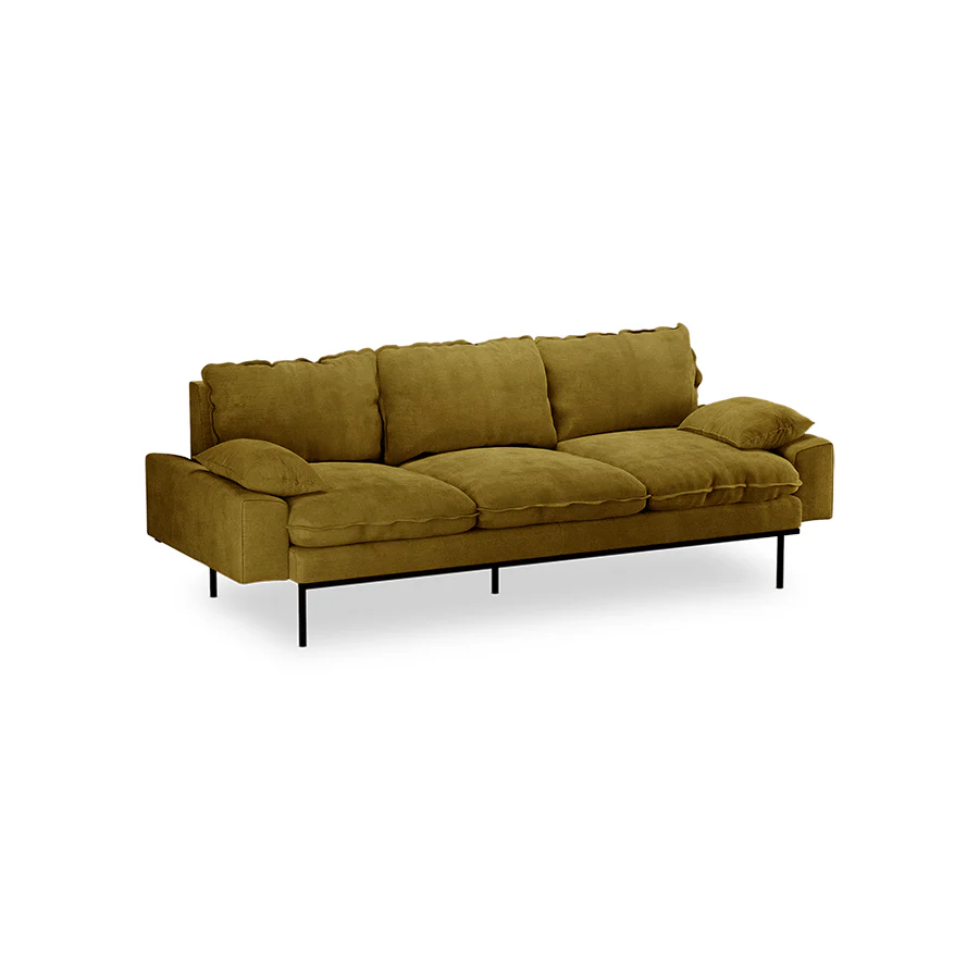 Retro Sofa: 3-Seats, Royal Velvet, Olive - Image 3