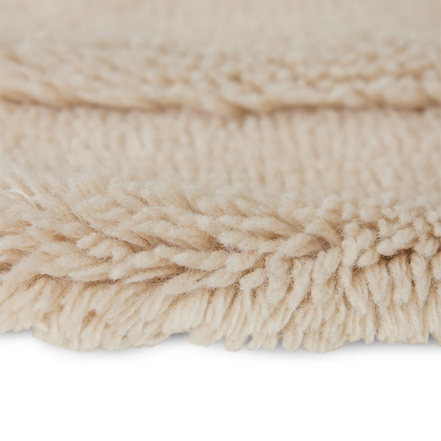 Round Woolen Rug, Cream (150cm) - Image 4