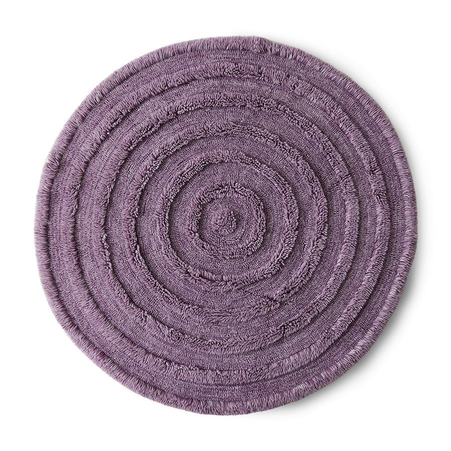 Round Woollen Rug Lilac