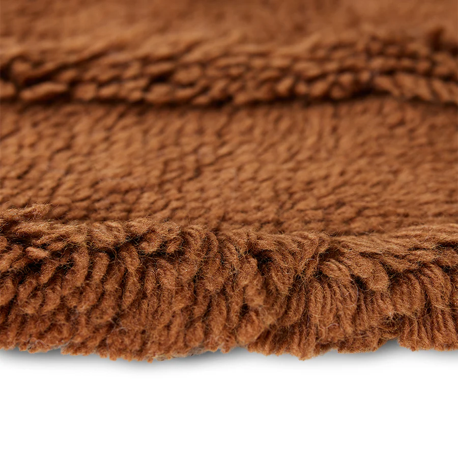 Round Woollen Rug Mahogany - Image 3