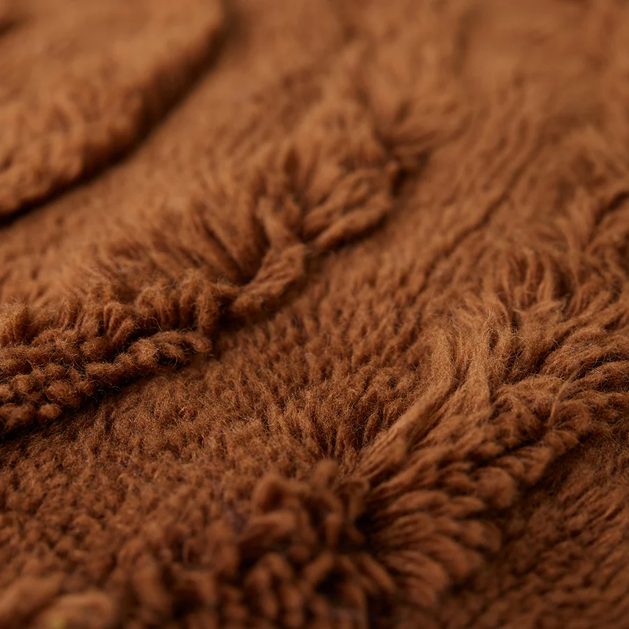 Round Woollen Rug Mahogany - Image 4