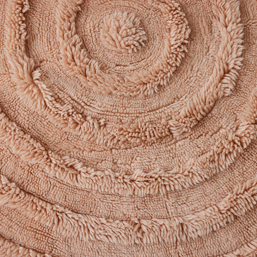 Round Woollen Rug Soft Pink - Image 2