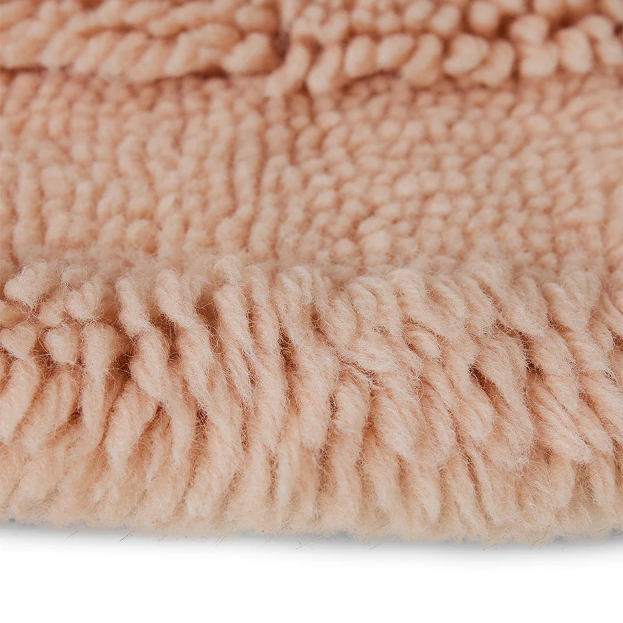Round Woollen Rug Soft Pink - Image 3