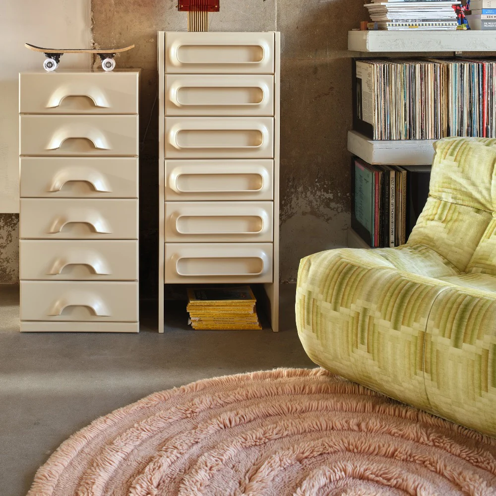 Round Woollen Rug Soft Pink - Image 5