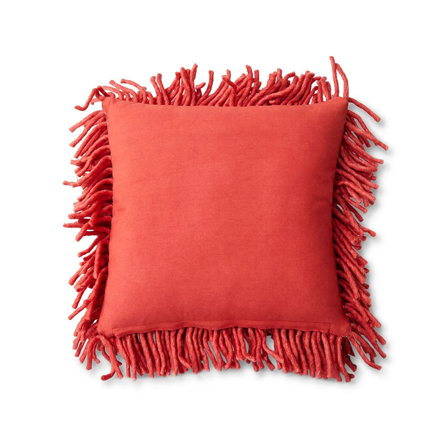 Rugged Woolen Cushion Cherry Red - Image 3