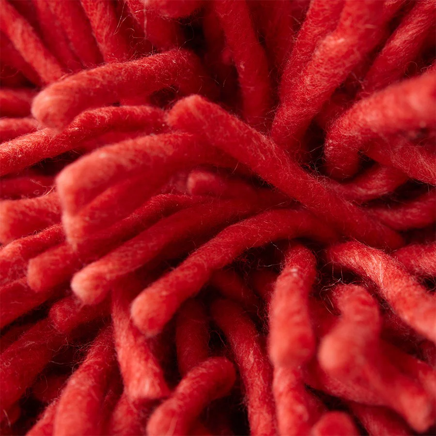 Rugged Woolen Cushion Cherry Red - Image 4