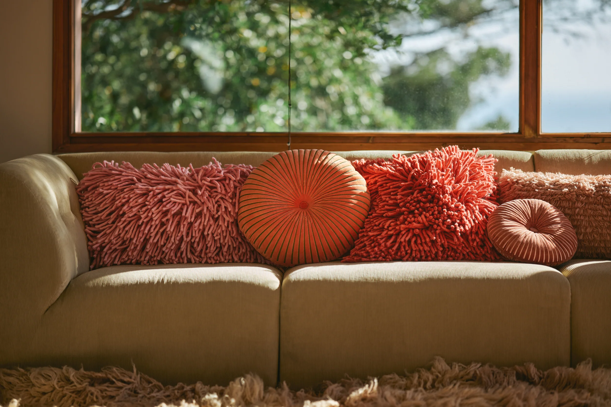 Rugged Woolen Cushion Cherry Red - Image 7