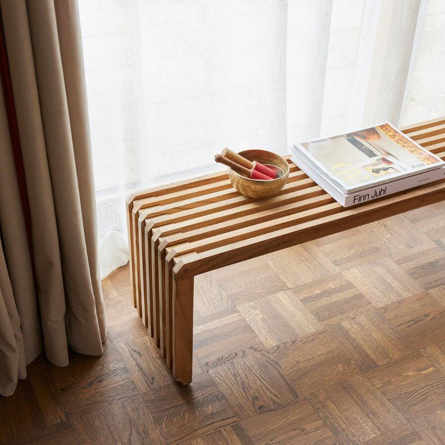 Slatted Bench XL Teak - Image 4
