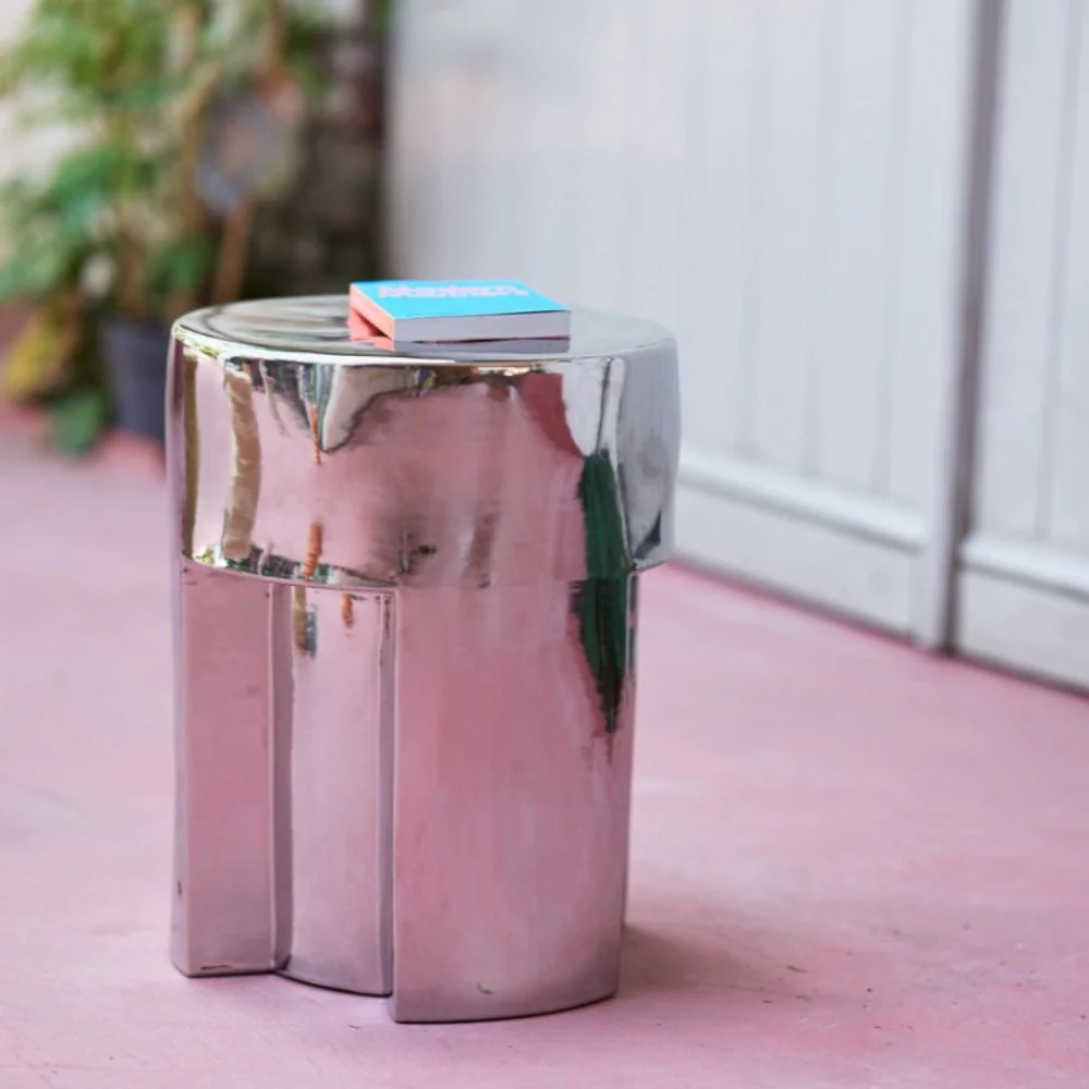 Stoneware Side Table Chrome - Image 8
