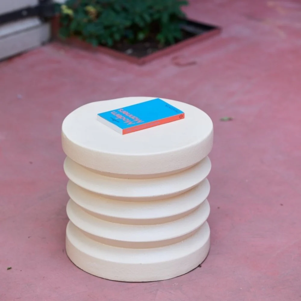 Stoneware Side Table Cream - Image 3