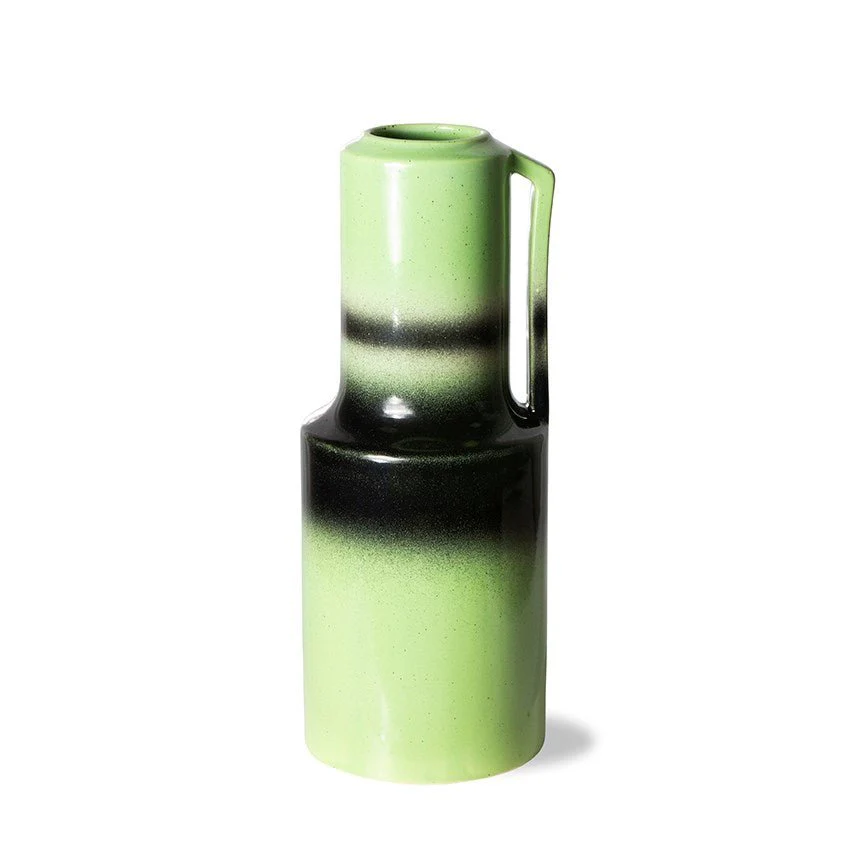 The Emeralds Ceramic Vase Green with Handle - Image 3