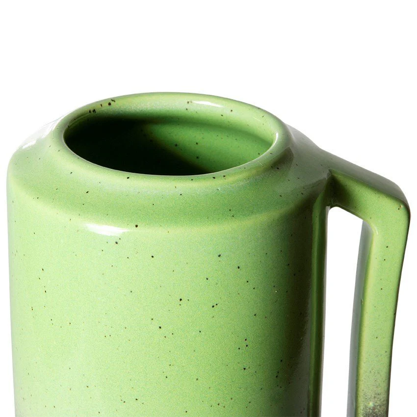 The Emeralds Ceramic Vase Green with Handle - Image 5