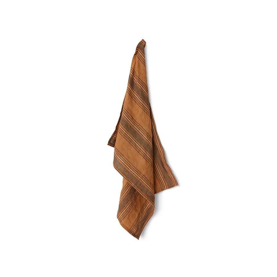 Vida Striped Tea Towel Amber/Grey (50X70cm) - Image 3