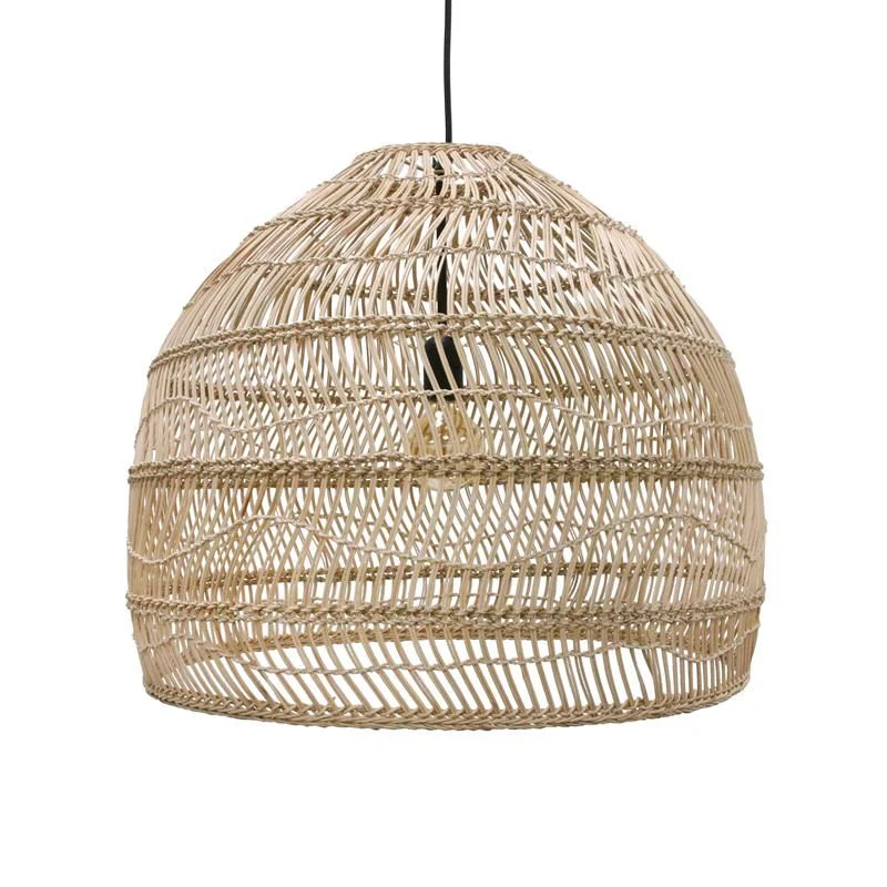 Wicker Ball Lamp Medium Natural