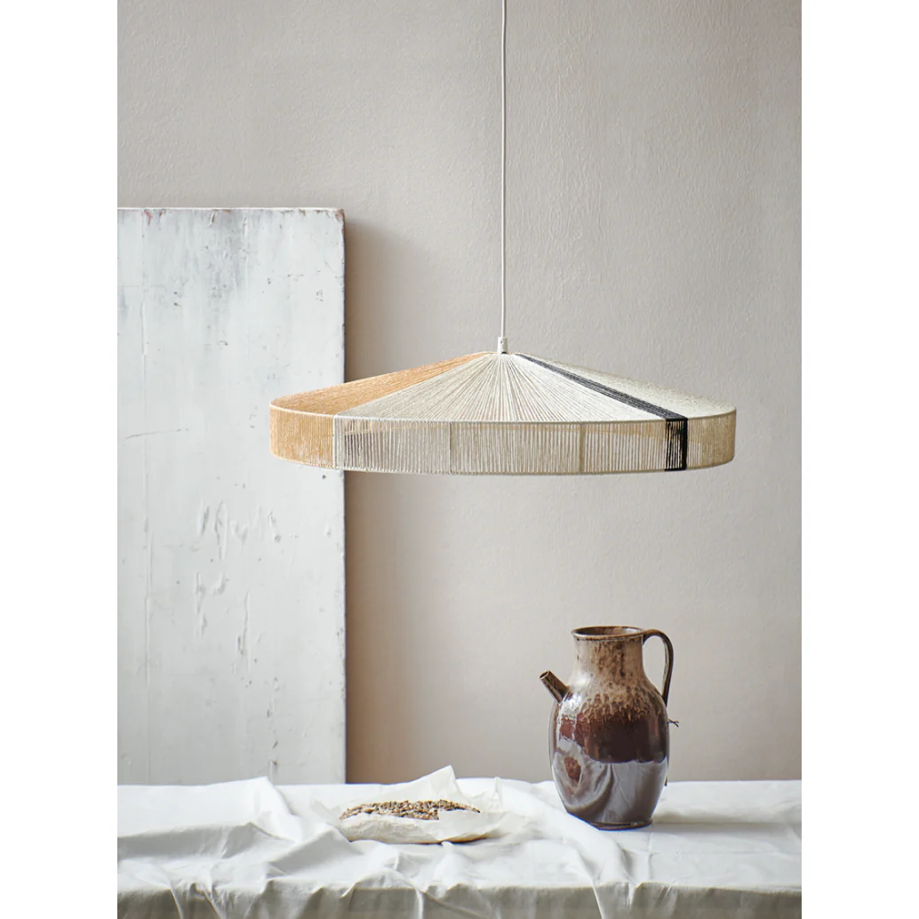 Pendant Rope Lamp, Black Stripe - Image 3