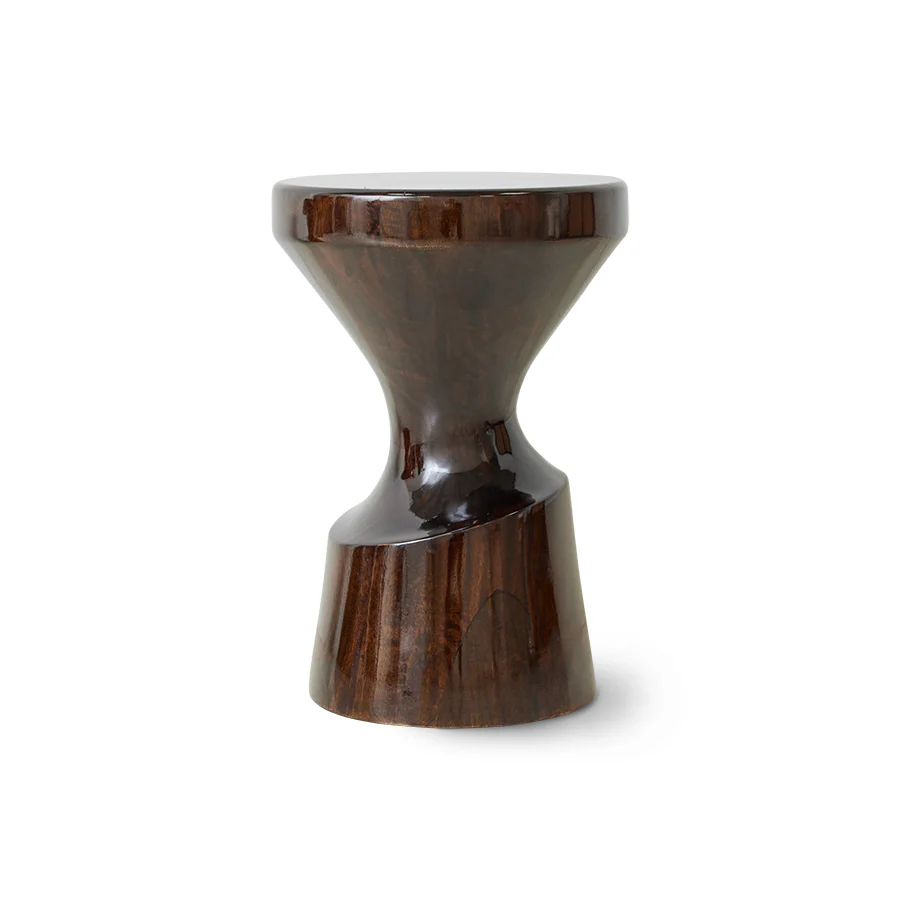 Wooden Stool, Burgundy