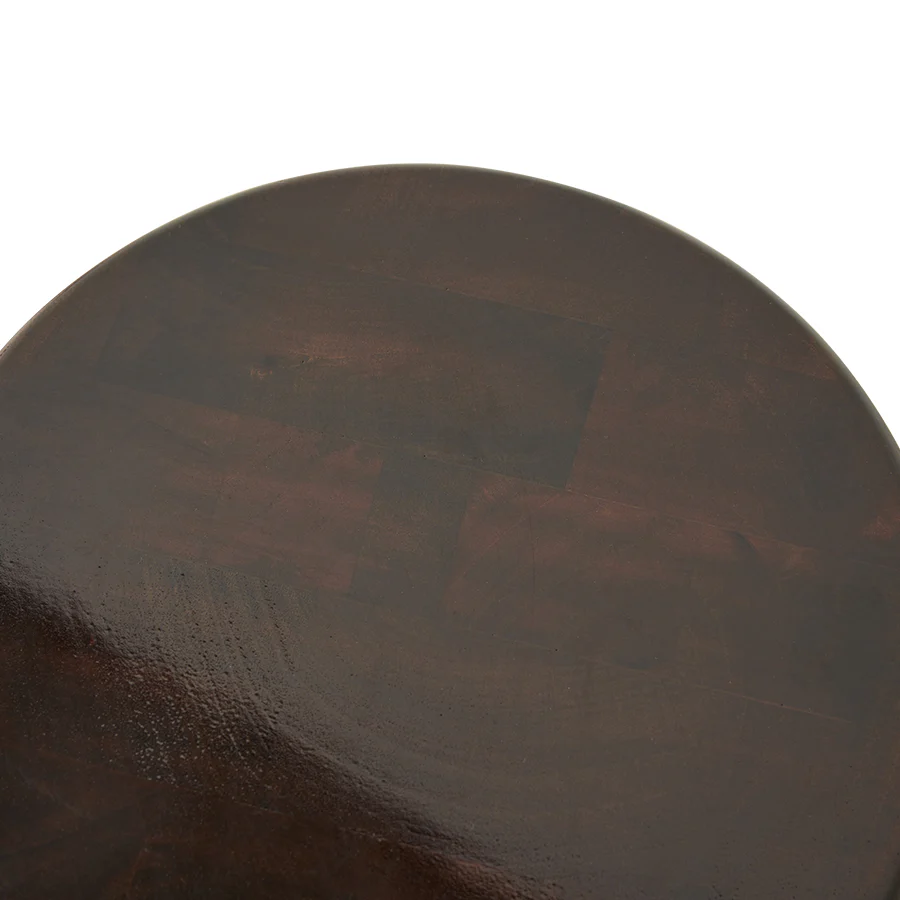 Wooden Stool, Burgundy - Image 2