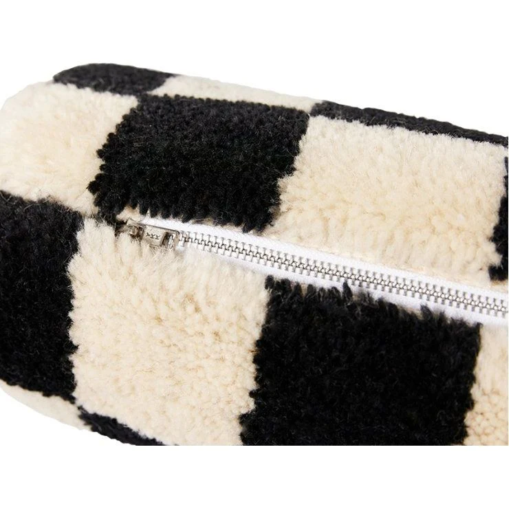 Woolen Bolster Cushion Black And White Statement (13x50cm) - Image 3