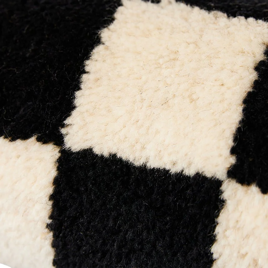 Woolen Bolster Cushion Black And White Statement (13x50cm) - Image 5