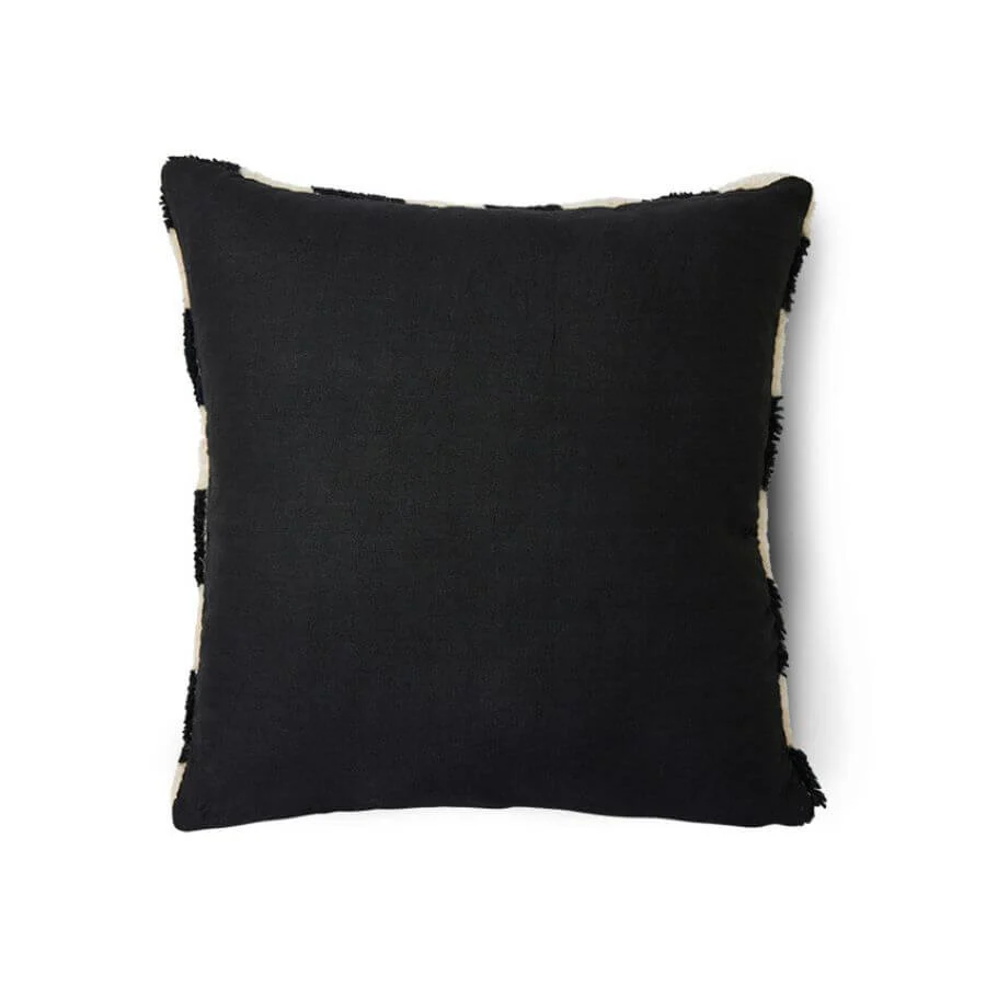 Woolen Cushion Black and White Statement (50x50cm) - Image 3