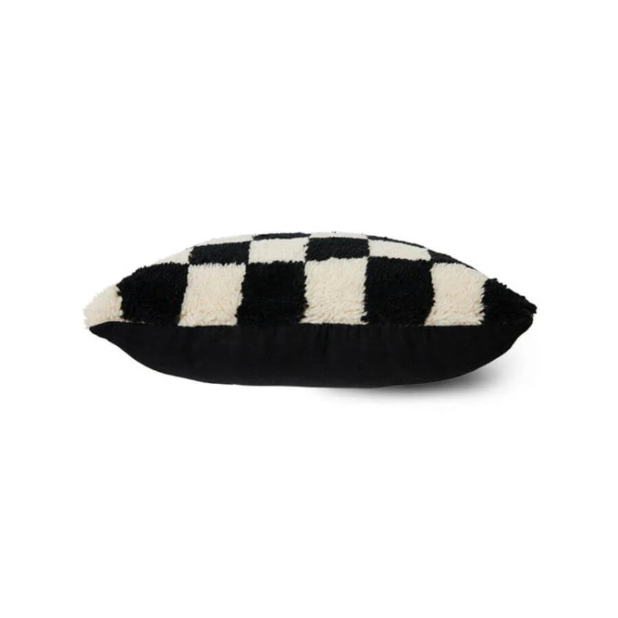 Woolen Cushion Black and White Statement (50x50cm) - Image 4