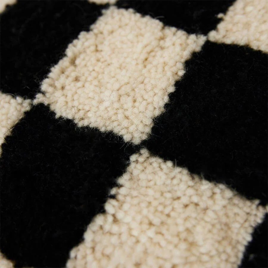 Woolen Cushion Black and White Statement (50x50cm) - Image 5