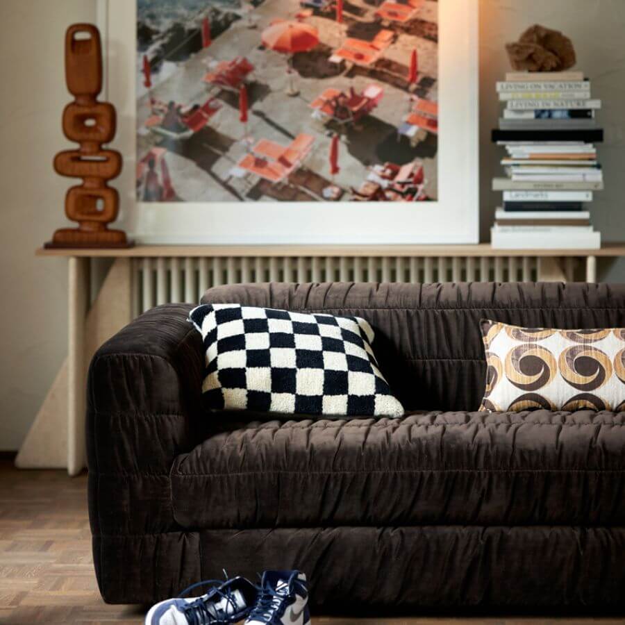 Woolen Cushion Black and White Statement (50x50cm) - Image 6